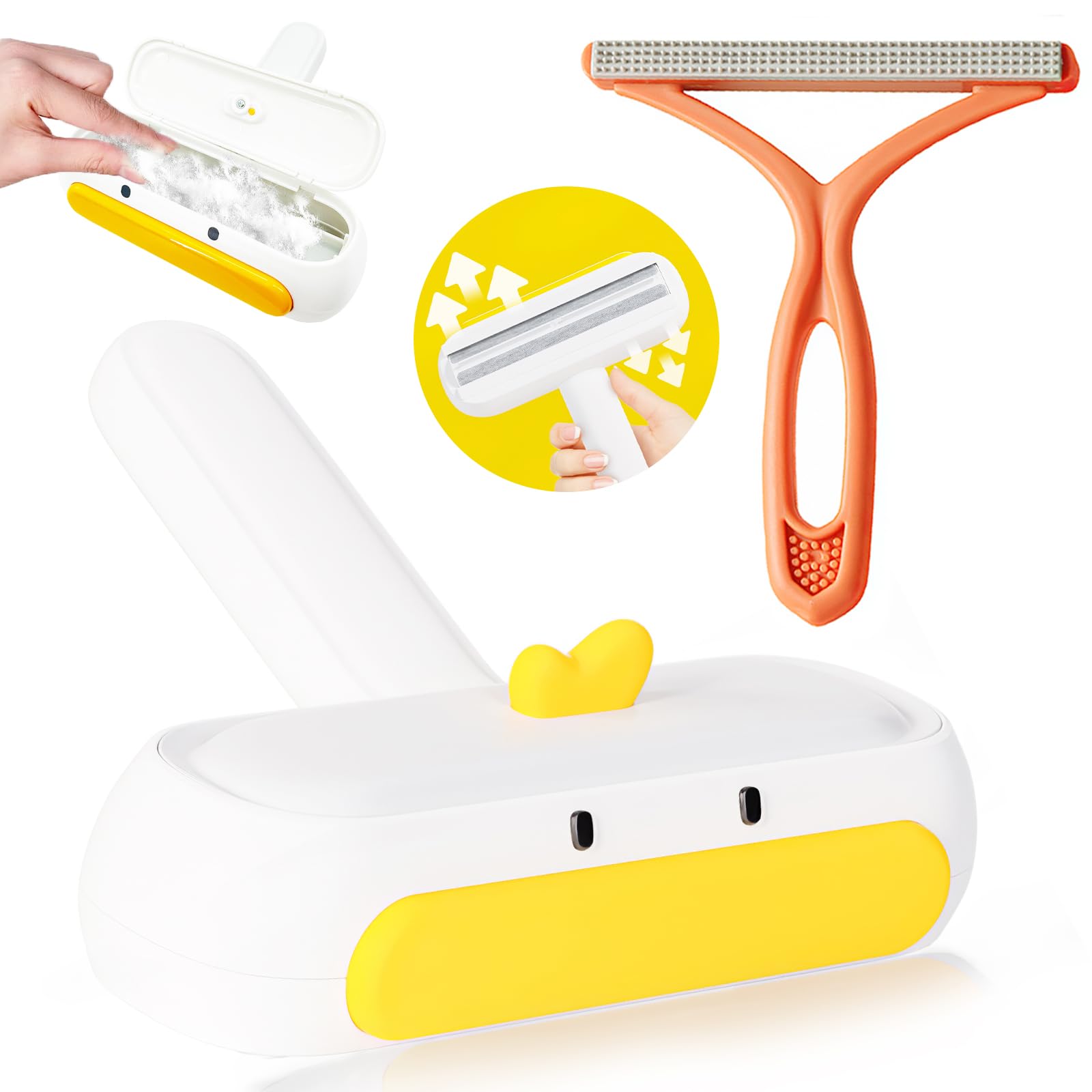 Pet Hair Remover Roller and Portable Lint Remover, Reusable Hair Removal Brush for Dogs & Cats, Clothes Fuzz Shaver, Lint Remover Easy to Clean Pet Fur from Carpet, Sofa, Furniture, Rugs, Bed, 2 PCS