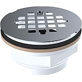 (1 Pack) Yariwiz 2" No-Caulk Snap-in Round Floor Shower Drain for Shower Pan with 4-1/4" Stainless Steel Round Grid Cover