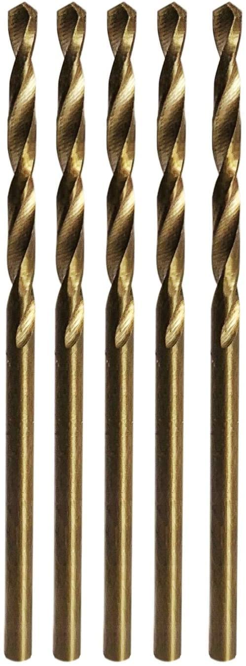 STROTON 5 Pieces 1mm Cobalt Jobber Drill Bits for Hard Metal, Steel, Plastic, PVC and Hardwood, 3.3cm Long
