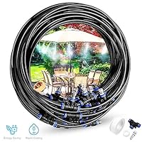 [Upgraded 2019] Gesentur Misting Cooling System - 59ft（18M）Misting Line + 23 Metal Mist Nozzles + a Brass Adapter(3/4) for Outdoor Patio Garden Home Irrigation Reptile Mosquito Prevent