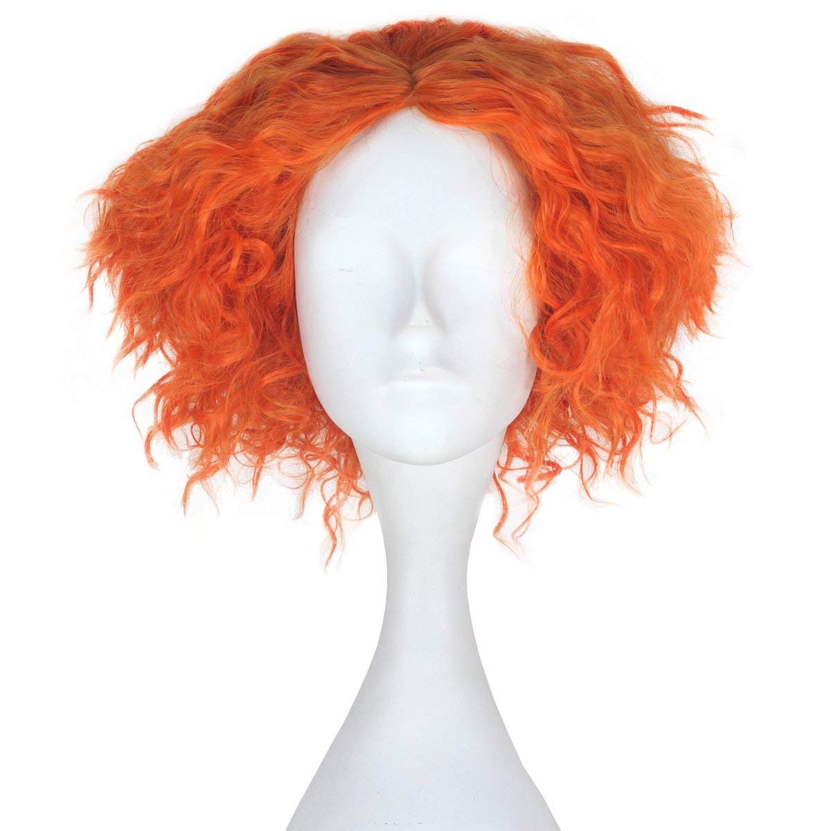 FVCENT Curly Orange Short Wig for Carnival Party Short Wig for Halloween Carnival Cosplay