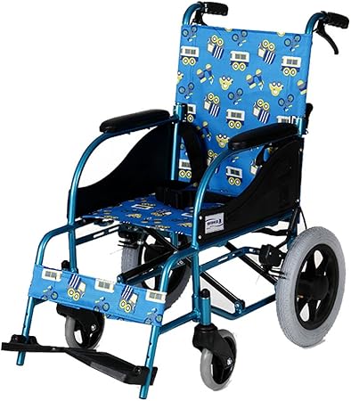 Amazon Co Jp 車いす 子供用車椅子用軽量携帯用ベルト車椅子折りたたみ手動車いす旅行用スクーター青少年障害付き車いす 約80kg Color Blue Size 57 5 96cm ホーム キッチン