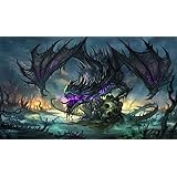 Zombie Dragon TCG playmat, gamemat 24" Wide 14" Tall for Trading Card Game Smooth Cloth Surface Rubber Base