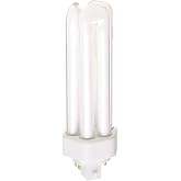 Satco S8352, 32W GX24q-3 T4 Triple Tube Compact Fluorescent Bulb, 4100K | Four-pin base, Cool white light, For electronic and dimming ballasts, Compact fluorescent lamp