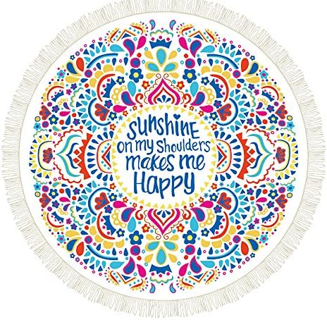 Honboom Indian Mandala Round Beach Throw Tapestry Tablecloth Beach Mats Round Yoga Mat (multi color)