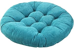 Tiita Floor Pillow Blue Cushion Round Seat Cushion Outdoor Floor Pad Meditation Cushion for Yoga Living Room Sofa Balcony, 22x22 Inch (Blue)