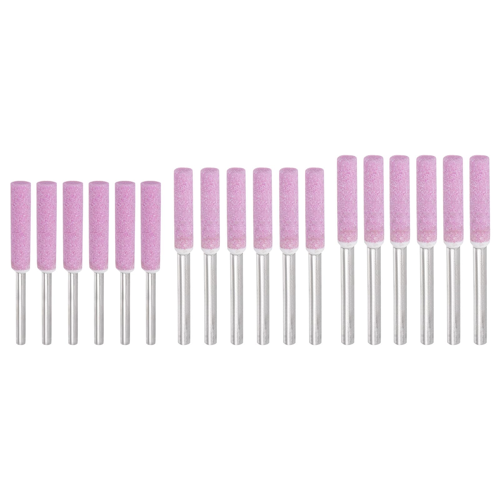 PATIKIL 18 Pcs Diamond Chainsaw Sharpener 3 Sizes High Hardness Sharpening Stone Polishing Chainsaw Sharpening Kit Grinding File Tool, Pink(5/32", 3/16", 7/32")