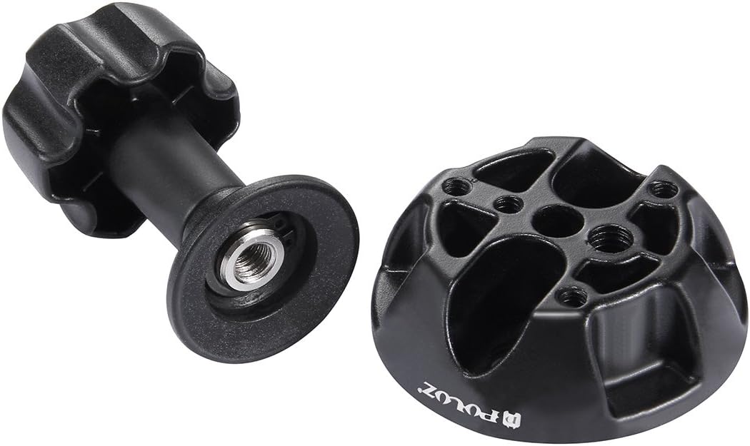 PULUZ 75mm Metal Half Ball Flat to Bowl Adapter Convert with 1/4" & 3/8" Screws Mount on Tripod & Fluid Rotation Head for DSLR SLR Camera Video Rig - Image 4
