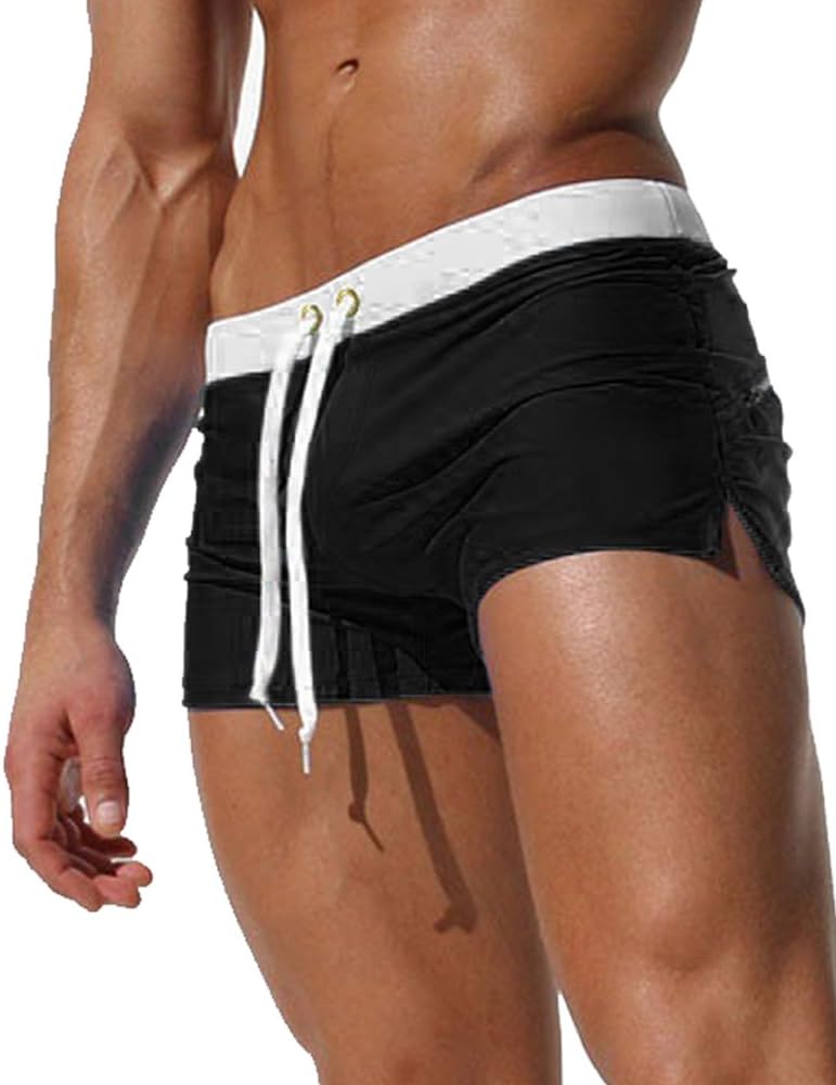 Gfirmament Mens Swim Trunks Pants Swimwear Shorts Slim Wear With Zipper Pocket