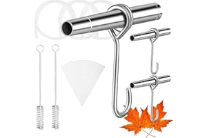 Maple Syrup Tree Tapping Kit Include 3pcs Stainless Steel Maple Tree Taps 3pcs Food Grade Tubing 2pcs Spile Cleaning Brushes,