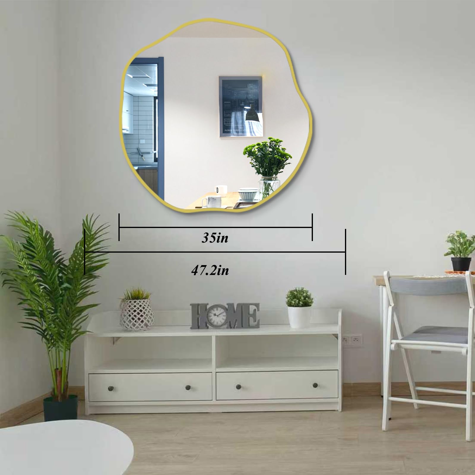 POZINO Irregular Wall Mirror, 35