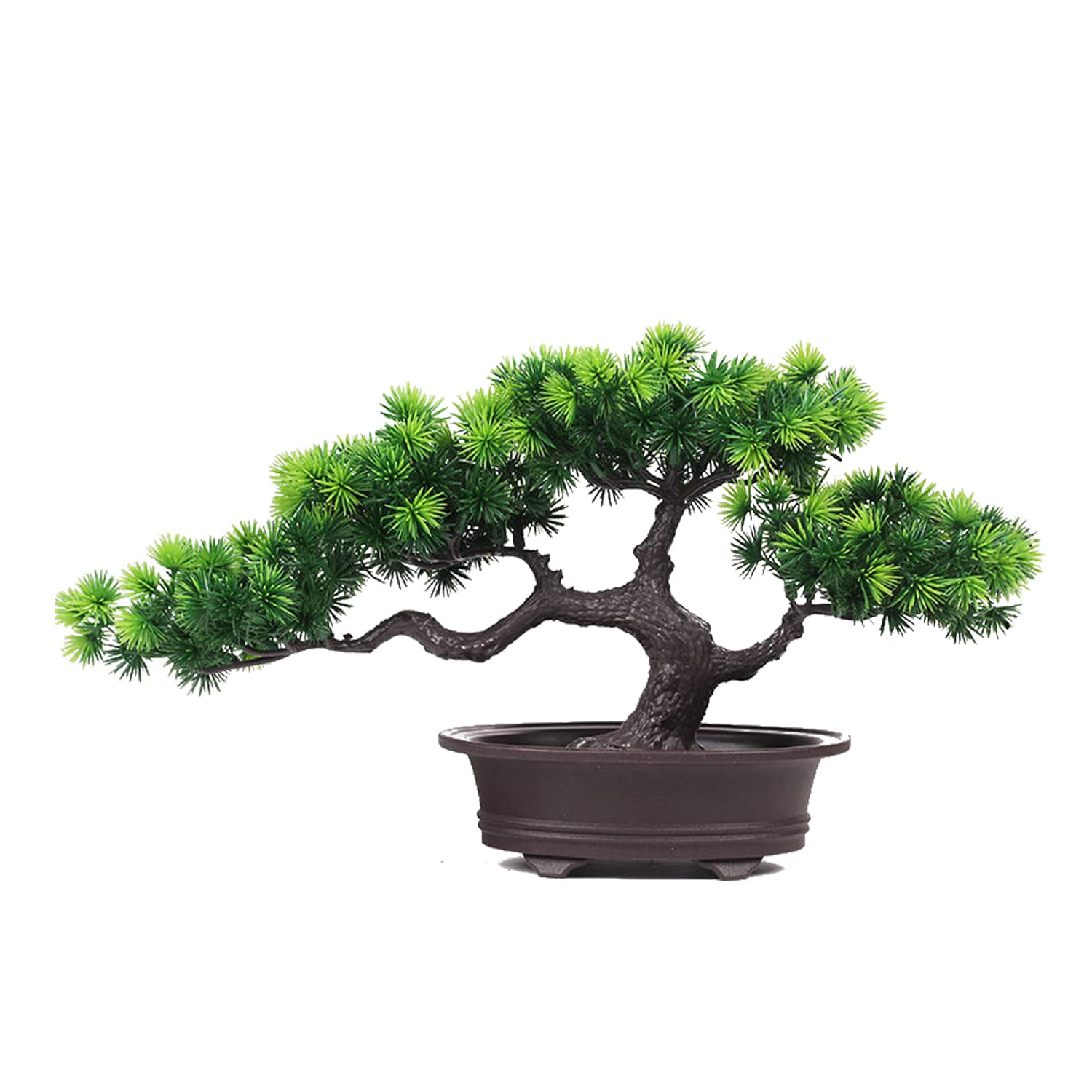 Verve Jelly Artificial Bonsai Pine Tree, Faux Potted Plant Fake Tree Pot Ornaments Faux Flowers Fake Green Potted Plants Creative Simulation Bonsai Pot for Home Decor