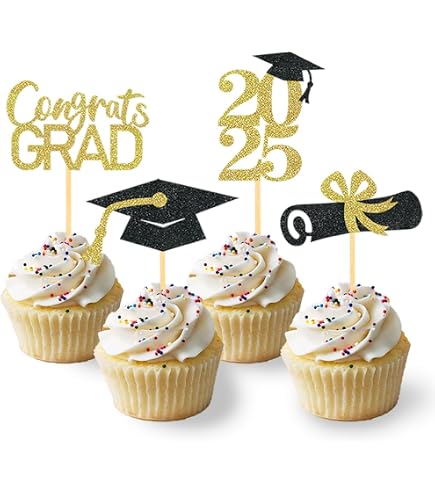32 Stück Cupcake-Topper „Klasse 2023“ In Rot & Blau – Für Abschlussfeiern, Party-Deko Mit Glitzer