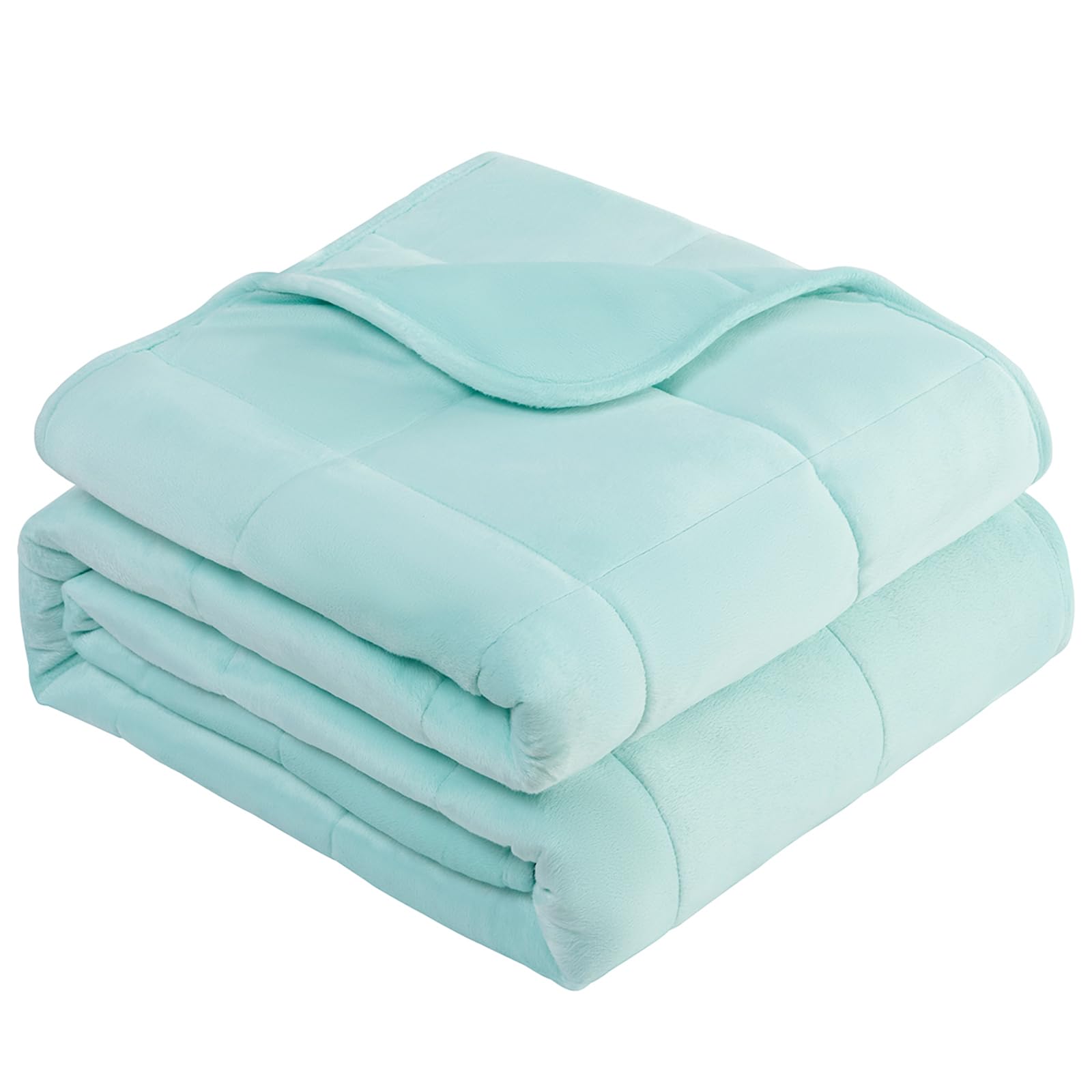 L'AGRATY Weighted Blanket - 60"x80" 15lbs Soft Breathable Heavy Blanket Minky Material with Glass Beads for Adult All-Season Summer Fall Winter Soft Thick Comfort Image