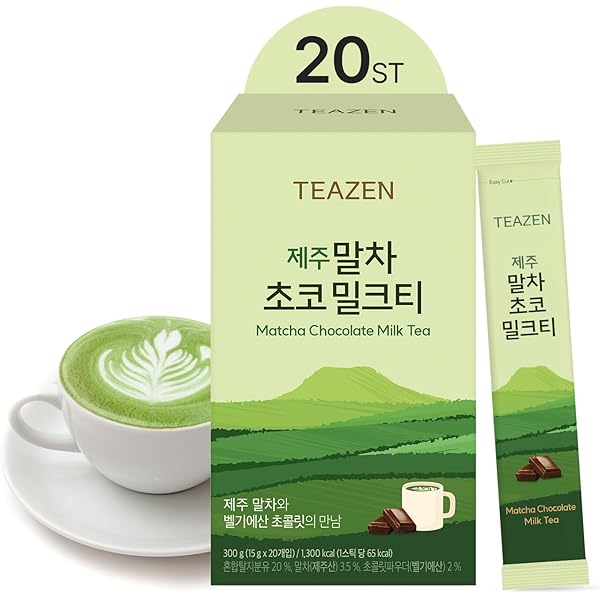 TEAZEN Jeju Matcha Chocolate Milk Tea 300g (15g x 20 packs