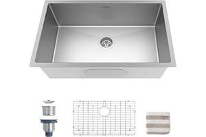 TORVA 32-Inch Undermount Kitchen Sink, Premium 304 Stainless Steel Bar Sink - 10 Inches Deep Basin Single Bowl Sink