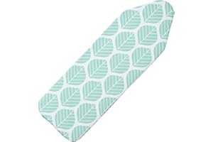 Seiritex Extra Wide Ironing Board Cover with Padding 18 x 54 inch Heat Reflective with Hook and Loop Fasteners, Thick Padding with Elasticized Edges, 3 Layers Iron Board Cover (Green Leaf)