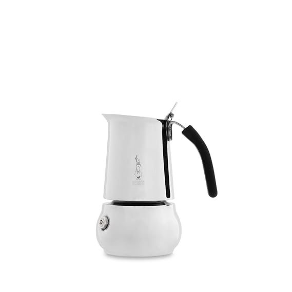Bialetti 4888 Espressokocher 'Kitty' für 2 Tassen in schwarz, Aluminium, Silber, 30 x 20 x 15 cm