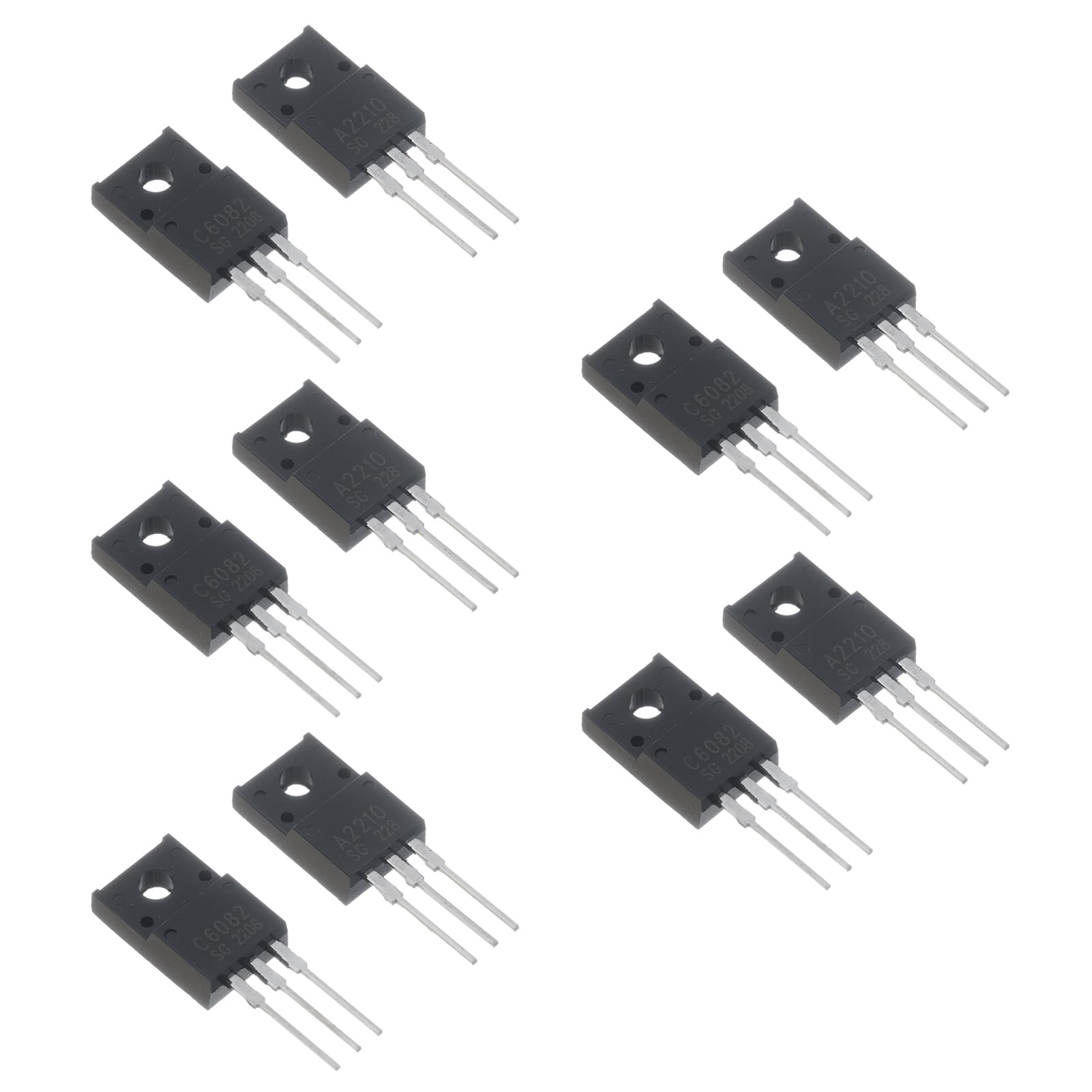 Photo 1 of Bridgold 10pcs 2SA2210 2SC6082(5pcs 2SA2210+5pcs 2SC6082) 50V PNP NPN High-Current Bipolar Transistor for Printer,To-220AB.