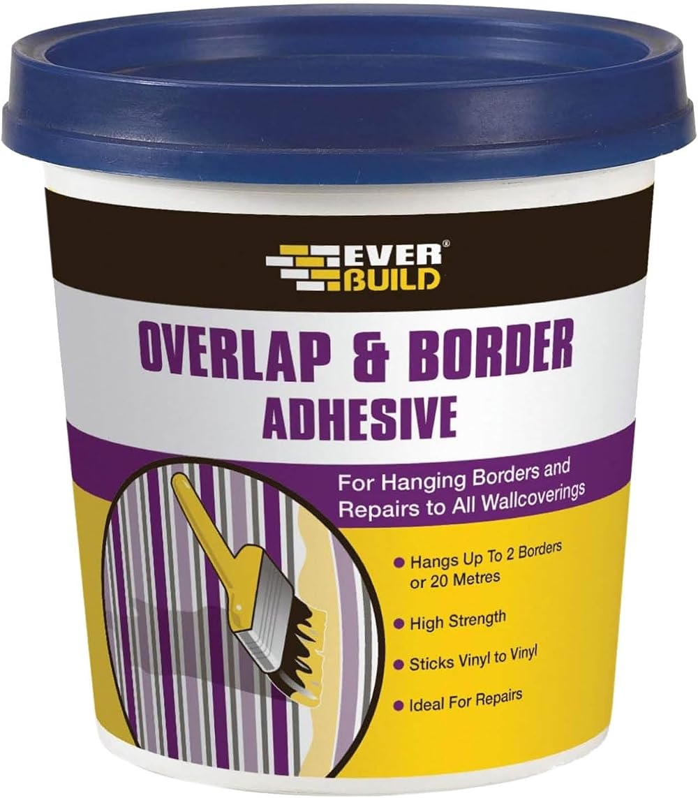 Everbuild Ready Mixed Overlap Border Adhesive White 500g Tub High Tack Quick