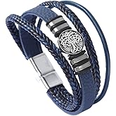 Vancy Utopia Mens Leather Bracelet with Multi-Layer Braided Leather Mens Bracelet Valentine's Day Gift