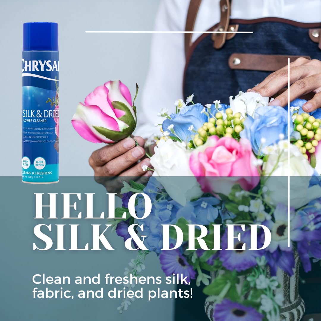 Chrysal Silk & Dried Flowers Cleaner Spray (14.8 oz) - Floral Supplies For Artificial Plants - Flower Arrangements Supplies - Ideal Florist Supplies – Artificial Plant accessories - Silk Plants Cleane