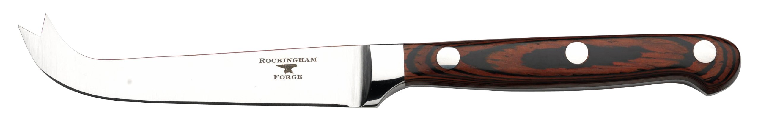 Rockingham Forge Universal Cheese Knife with Riveted Rosewood Handle & Pronged Tip, Durable 18/10 Stainless Steel, Cheese Slicer for Soft & Hard Cheese
