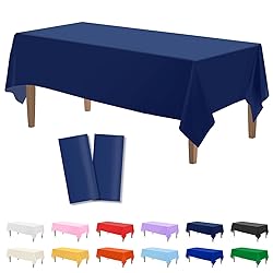 Kopokita 2PCS Navy Blue Plastic Tablecloths 54 x