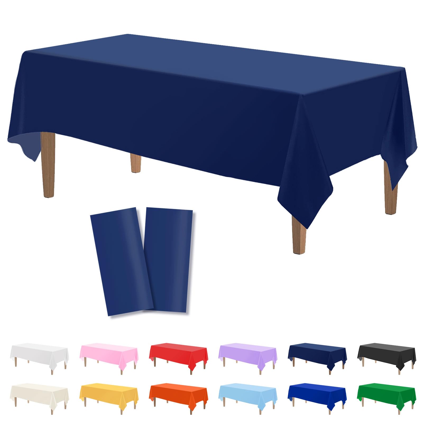 Kopokita 2PCS Navy Blue Plastic Tablecloths 54 x