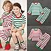 MIOIM Baby Kid Boys Girls 2pcs Christmas Xmas Striped Nightwear Pajamas Set Sleepwear
