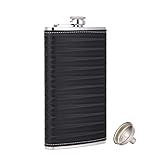 TOX TANEAXON 12 oz 3D Black Leather Pocket Whiskey
