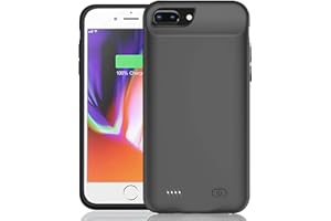 KCKEM Battery Case for iPhone 6 Plus/6s Plus/7 Plus/8 Plus, Enhanced 10000mAh Rechargeable Charging Case Extended Battery Pack Compatible with iPhone 6/6s Plus/7 Plus/8 Plus (5.5 inch) Charger Case (Black)