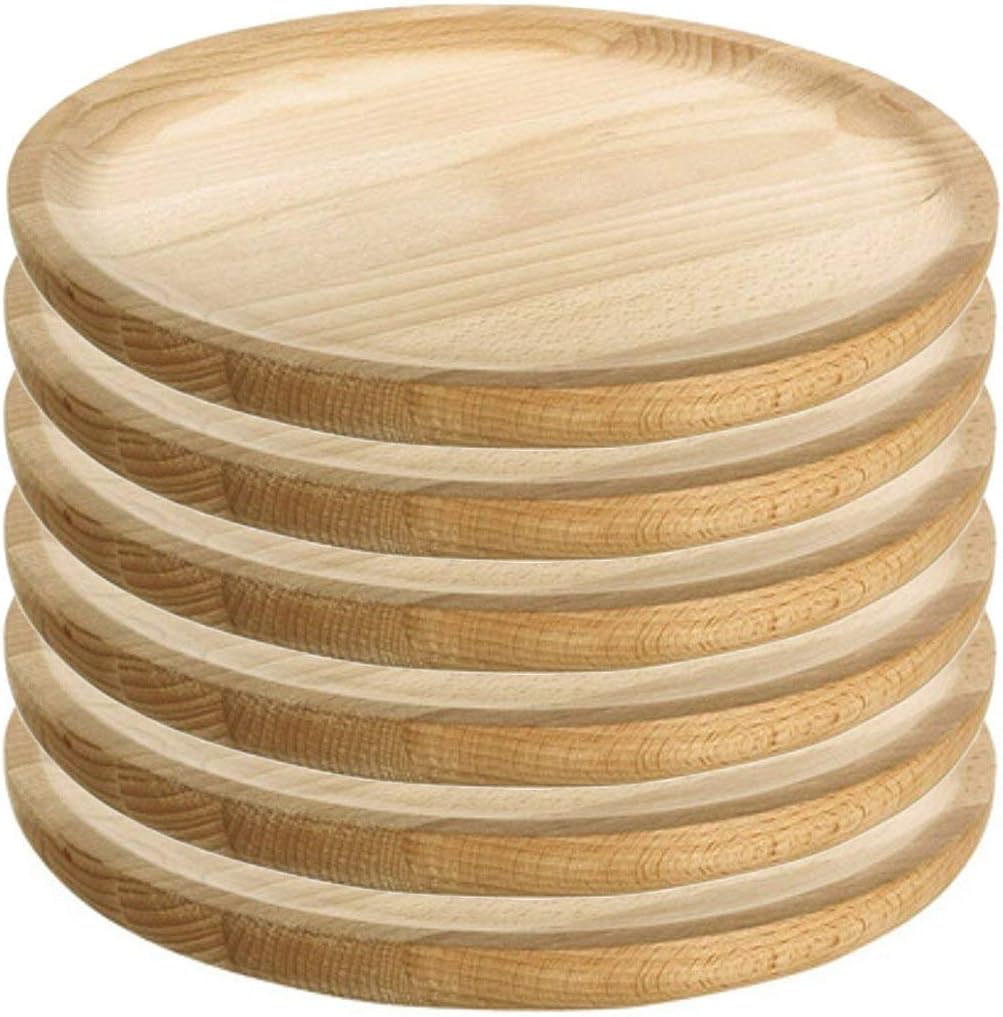 Ruibal - Wooden Plates - Octopus, Cheese, Steak, Salad Plates - Pack of 6 - ร 26 cm