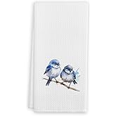 KDHTY Blue Bird Bathroom Decor,Blue Bird Towels Hand Towels,Birds Hand Towels Soft Dish Cloth for Lovers Women Men,16x24 Inches