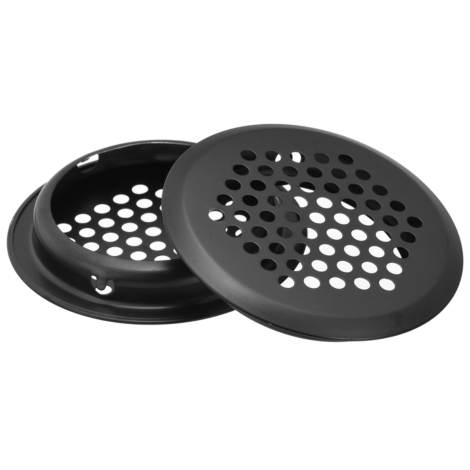 uxcell 53mm(2-1/8") Circular Soffit Vent, 20pcs Stainless Steel Round Air Vents Mesh Hole Louver for Kitchen Bathroom Cabinet, Black