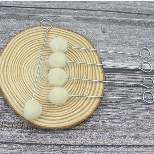 Luckkyme 100 Pack Wool Daubers Ball Brush Leather Dye Tool Dye Dauber Dyeing Applicator with Metal Handle for DIY Crafts Projects - Thumbnail 3