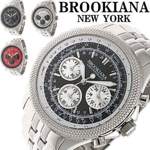 Amazon Co Jp Brookiana Chronograph Men S Watch Ba1636 Black Silver Wrist Watches