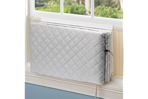 BEWAVE Indoor Air Conditioner Cover Window AC Unit Cover with Drawstring Double Insulation for Inside(25"x17"x3.5")