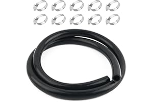 YGDMD 5Ft ID 5/8 Heater Hose,Rubber Radiator Hose Resistant to High and Low Temperatures,Standard Straight Coolant Hoses with 10 Hoses Clamps Capable of Conveying Water and Gas