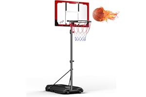 G GX9 Portable Basketball Hoop Adjustable 4.9-8.5ft: Outdoor Basketball Goal System for Kids, Teens & Youth in Backyard/Driveway/Indoor, 33 Inch Shatterproof Backboard