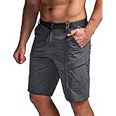 CQR Men's Quick Dry Stretch Hiking Cargo Shorts, Lightweight Water Resistant Tactical Casual, Golf & Outdoor with Pockets