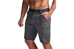 CQR Men's Quick Dry Stretch Hiking Cargo Shorts, Lightweight Water Resistant Tactical Casual, Golf & Outdoor with Pockets