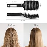 URAQT Boar Bristle Paddle Hair Brush for Women Reduces Frizz Detangle view 7