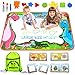 VISSETO Aqua Magic Mat Aquadoodle Large - 34x22.5’’ | Learning Cards, 3 Magic Pens | Kids Toys Aqua Mat | Reusable Water Drawing Mat | Mess Free | Water Doodle Mat Gift for Girls, Boys