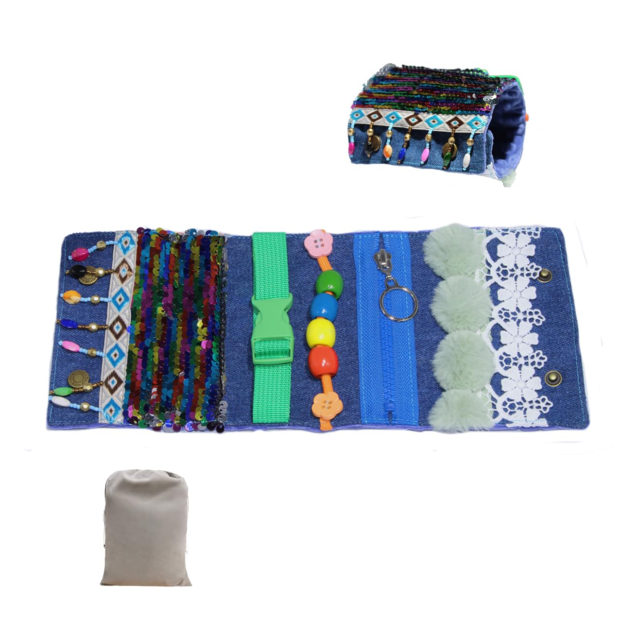 Dementia Fingertip Blankets - Alzheimer's & Sensory Comforting Blankets for Dementia Activities, Anxiety & Autism