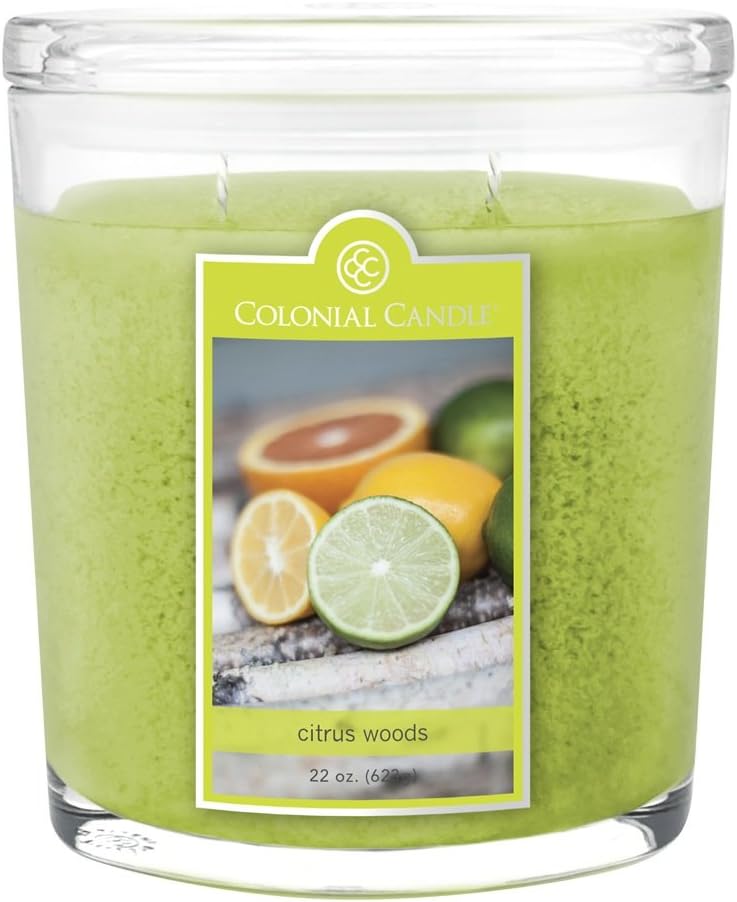 Colonial Candle CC022.4648 Citrus Woods Scented Candle, 22