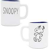 Peanuts Snoopy Ceramic Pottery Ceramic Mug | Large Coffee Cup For Tea, Cocoa, Beverages | Holds 25 Ounces