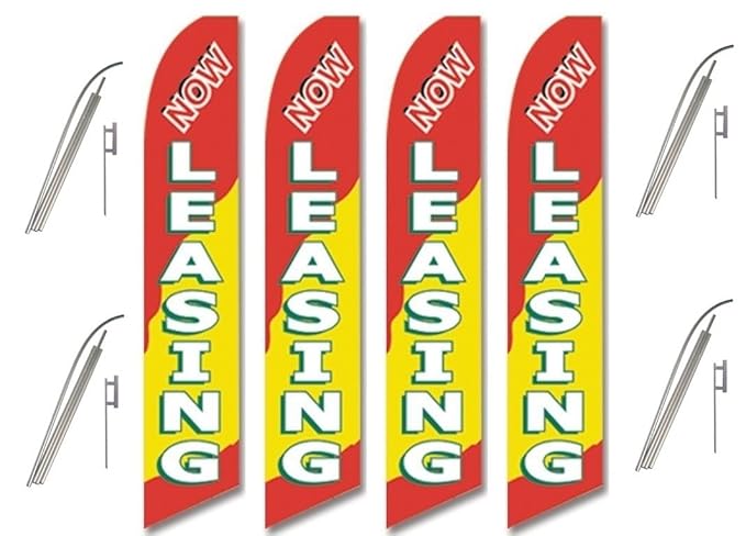 Now leasing feather flag set Amazon.com : Four Full Sleeve Swooper Flags w/ Poles & Spikes NOW