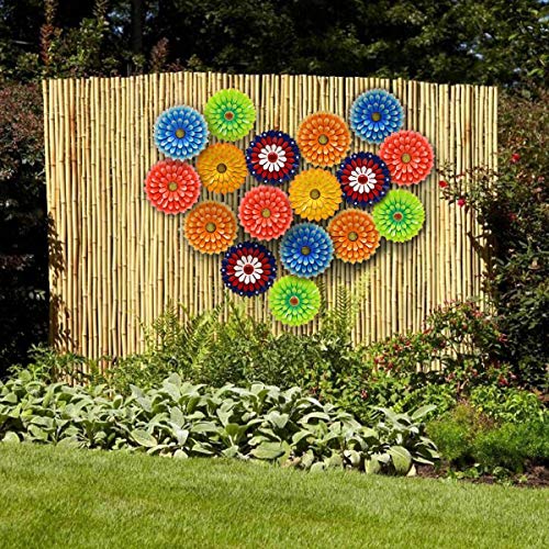 LIMEIDE Large Metal Flower Outdoor Wall Decor Garden Hanging Decoration