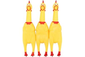 LEGEND SANDY Screaming Chicken,Yellow Rubber Squaking Chicken Toy Novelty and Durable Rubber Chicken for Kids and Dogs,Rubber